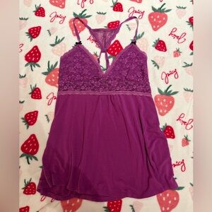 Y2K La Senza Purple Lace Babydoll Cami top